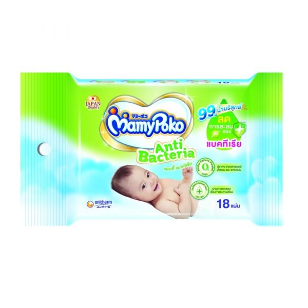 Антибактериальные салфетки Mamy Poko, 18 шт. - Mamy Poko Wipes Anti Bacterial 18's