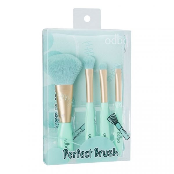 Набор кистей Odbo Perfect Brush Set 4 шт. (1 шт. в комплекте) 01 Green - Odbo Perfect Brush Set 4pcs (Free Brush Bag 1 pcs) 01 Green