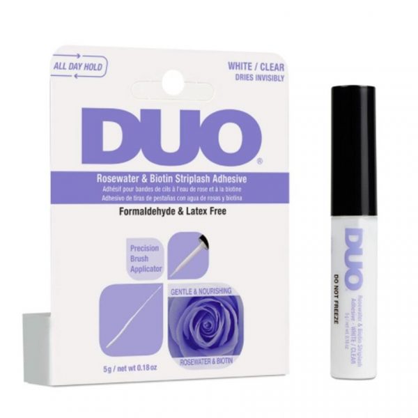 Клей для ресниц DUO с розовой водой и биотином, 5 г. #Белый, прозрачный - DUO Rosewater & Biotin Striplash Adhesive 5g. #White Clear