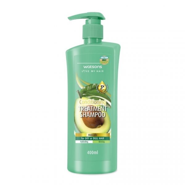Лечебный шампунь Watsons с авокадо для сухих или тусклых волос 400 мл. - Watsons Treatment Shampoo Avocado for Dry or Dull Hair 400ml.