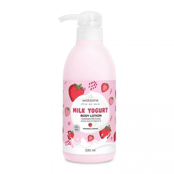Лосьон для тела Watsons Milk Yogurt с экстрактом клубники 530 мл. - Watsons Milk Yogurt Body Lotion Strawberry Extract 530ml.