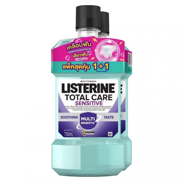 Ополаскиватель для полости рта Listerine Total Care Sensitive Zero Alcohol, 750 мл, двойная упаковка - Listerine Mouthwash Total Care Sensitive Zero Alcohol 750 Ml. Twin Pack