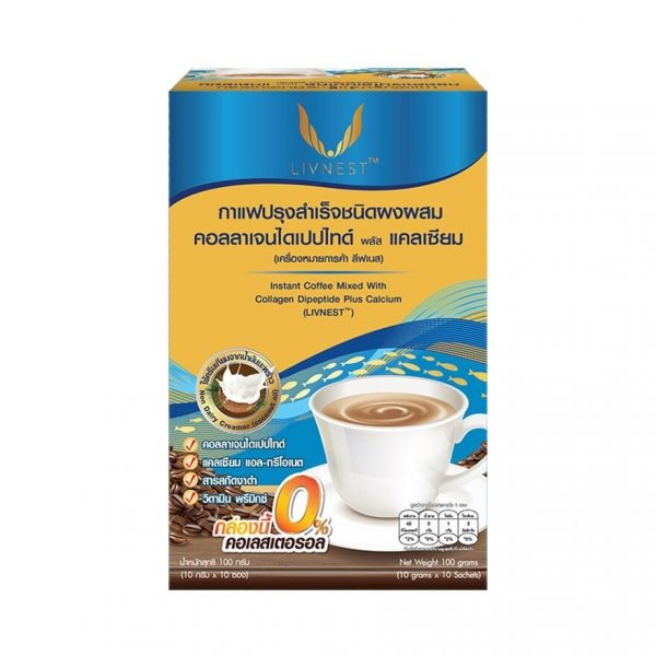 Ливнест Инстант Кофе Коллаген Плюс Кальций (10 саше) - Livnest Instant Coffee Mixed Collagen plus Calcium 10 Sachets