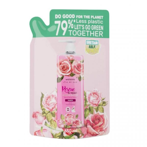 WATSONS RESCUE REPAIR ROSE EVENING IMROSE ШАМПУНЬ 650 мл (сменная упаковка) - WATSONS RESCUE  REPAIR ROSE  EVENING PRIMROSE SHAMPOO 650ml (Refill)