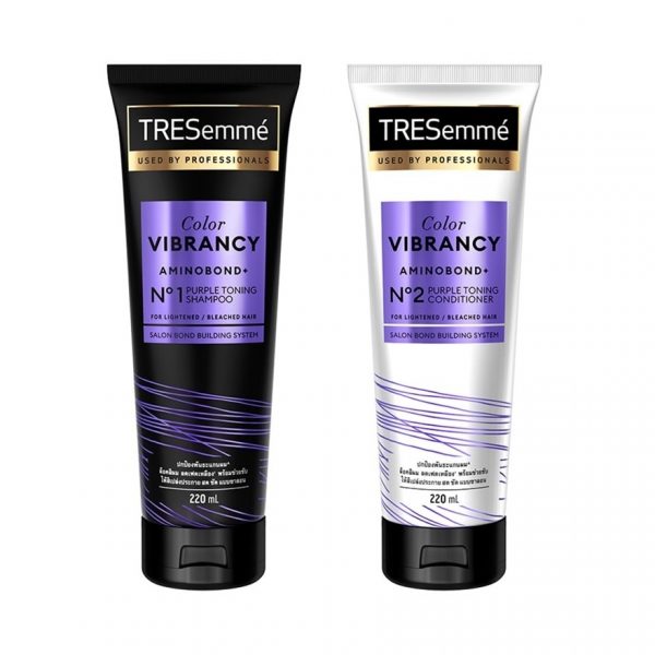 Шампунь Tresemme Color Radiance Repair для обесцвеченных волос, фиолетовый, 220 мл + фиолетовый кондиционер - Tresemme Color Radiance  Repair For Bleached Hair Purple Shampoo 220 Ml.+Purple Condi