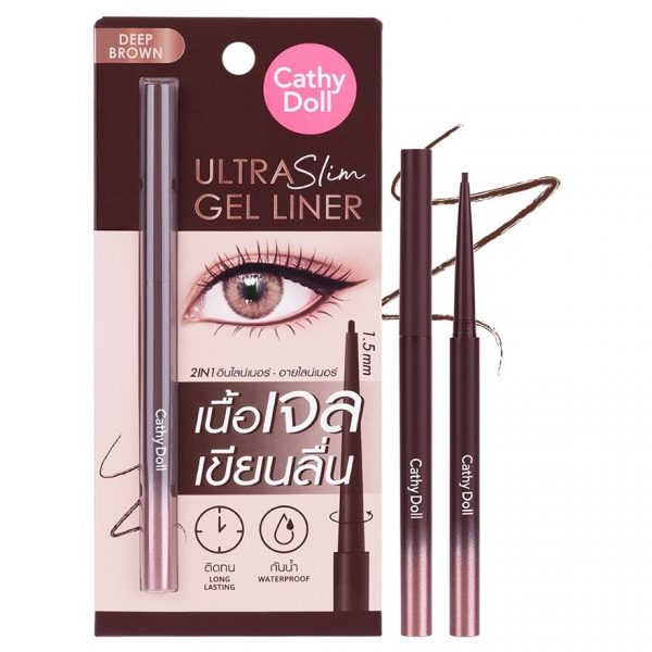 Ультратонкая гелевая подводка Cathy Doll, коричневая - Cathy Doll Ultra Slim Gel Liner Brown