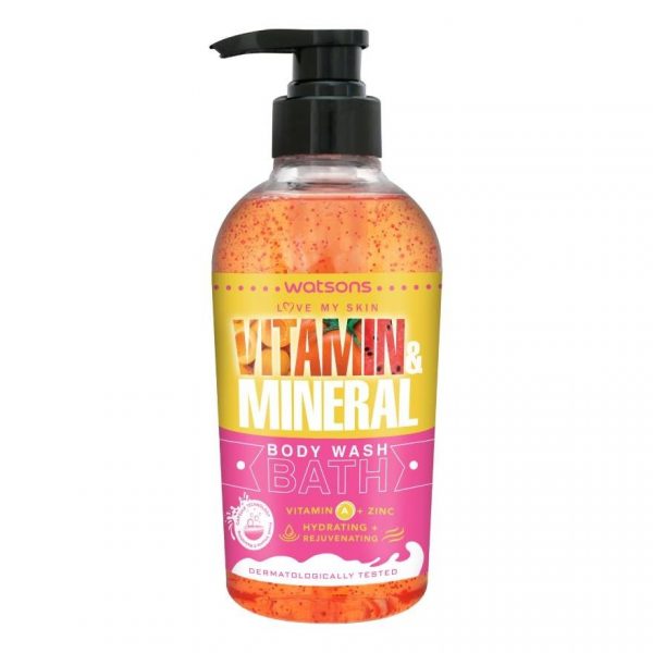 Витаминный минеральный гель-душ Watsons «Витамин А + цинк», 500 г - Watsons Vitamin  Mineral Body Wash Vitamin A + Zinc 500g