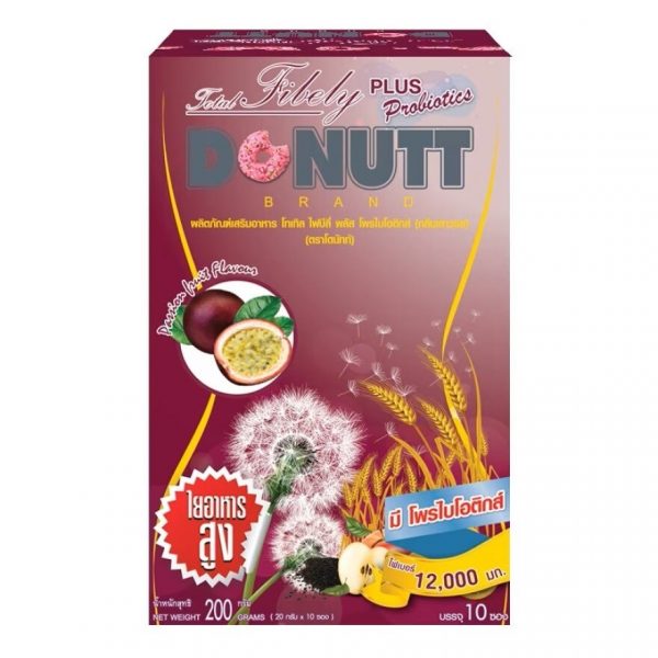 Донатт Тотал Фибэлл Плюс Пробиотик (вкус маракуйи) — 10 саше - Donutt Total Fibely Plus Probiotics (Passion fruit Flavor) 10 Sachets