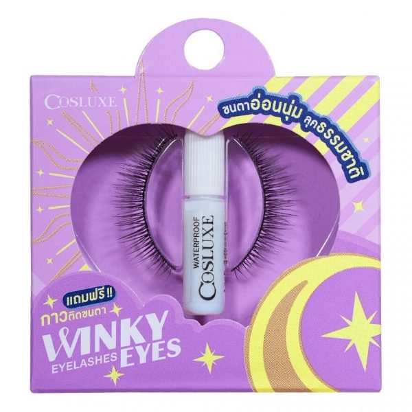 Кослакс Винки Айс Эйелэшз — 1 пара с клеем А-02 - Cosluxe Winky Eyes Eyelashes 1Pair With Adhesive A-02