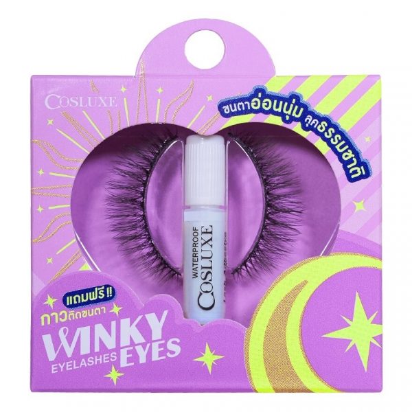 Кослакс Винки Айс Эйлайс 1 пара с клеем Д-02 - Cosluxe Winky Eyes Eyelashes 1Pair With Adhesive D-02