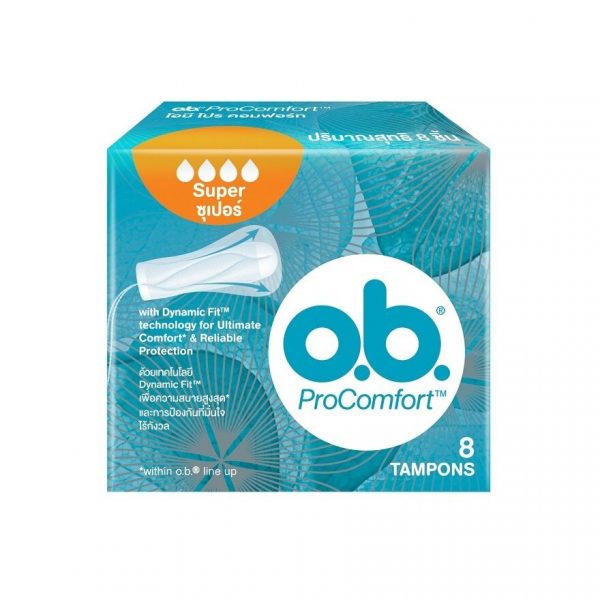 Тампоны О.Б. Про Комфорт Супер 8 шт. (обезболивающие) - O.B. Pro Comfort Tampons Super 8'S ผ้าอนามัยแบบสอด