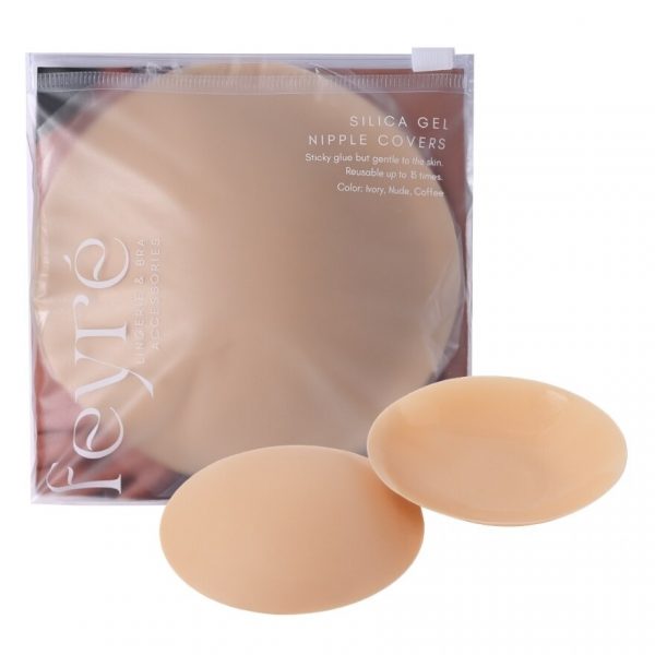 Feyre Silica Gel Adhesive Nipple Covers 10cm Nude
