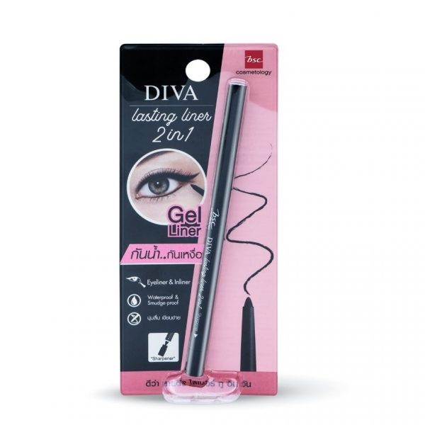BSC ДивА Стойкий Линер 2в1 0,28 г. Черный - Bsc Diva Lasting Liner 2In1 0.28g. Black