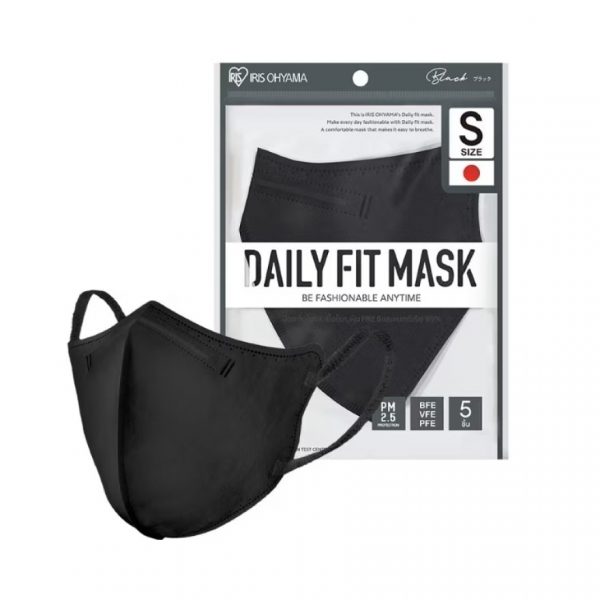Маска для лица Iris Ohyama, размер S (черная), 5 шт. - Iris Ohyama Face Mask Daily Fit Size S (Black) 5 pcs