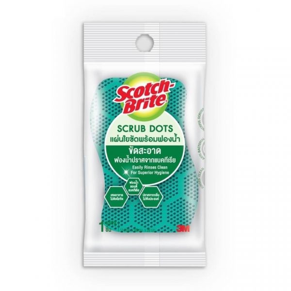 Скотч Брите Скраб Дотс — жёсткая губка 1 шт. - Scotch Brite Scrub Dots Heavy Duty Sponge 1 pc