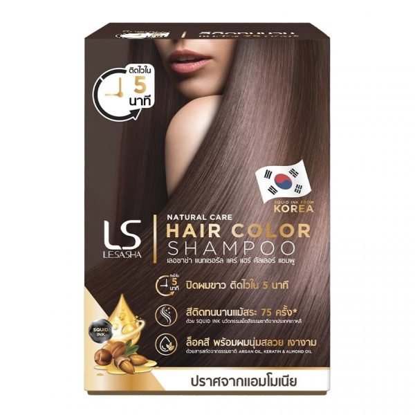 Lesasha Natural Care Шампунь-краска для волос Deep Brown 30 мл.X6'S แชมพูเปลี่ยนสีผม - Lesasha Natural Care Hair Color Shampoo Deep Brown 30 Ml.X6'S แชมพูเปลี่ยนสีผม