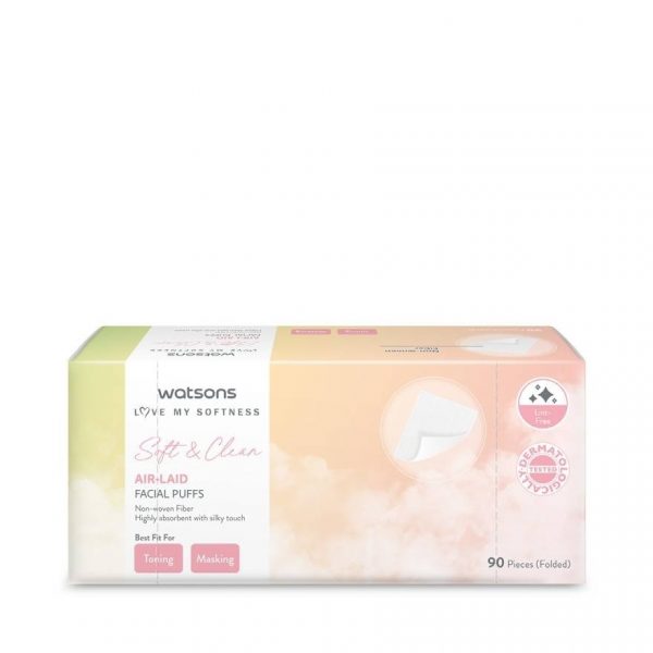 Спонжи для лица Watsons Air Laid, 90 шт. - Watsons Air Laid Facial Puffs 90 pcs.