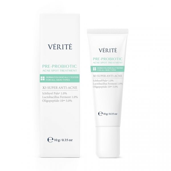 Верити Пробиотик Спот-терапия от прыщей, 10 г - Verite Pre-probiotic Acne Spot Treatment 10g.
