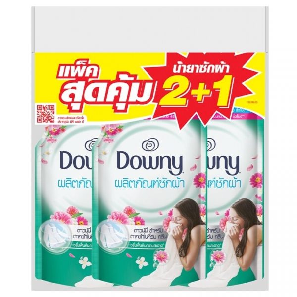 Концентрированный жидкий порошок «Дэнуи» (Downy) для стирки и сухой чистки (домашняя химчистка), объём упаковки — 550 мл, комплект (2 основных флакона + 1 дополнительный). - Downy Liquid Concentrate Detergent Indoor Dry Clean Refill 550 Ml.Pack(2+1)