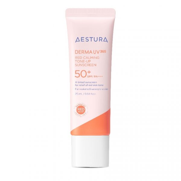 Aestura Derma Ультра-защита от ультрафиолета UV365, успокаивающий тонер-солнцезащитный крем SPF50+ PA++++, объём — 25 мл - Aestura Derma UV365 Red Calming Tone-Up Sunscreen SPF50+/PA++++ 25 mL