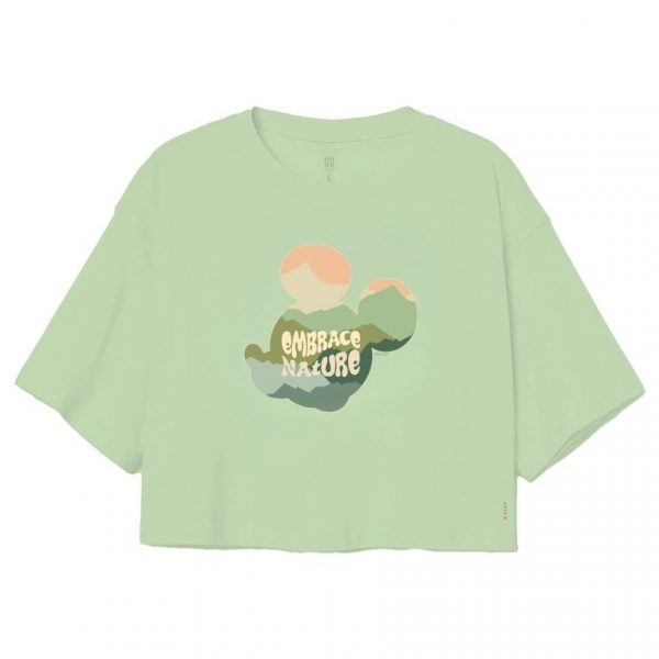 Джинсовые куртка «Эмбрейс Микки» зелёного цвета (размер М) от Disney GQ - GQ Disney Embrace Mickey Crop Green Size M