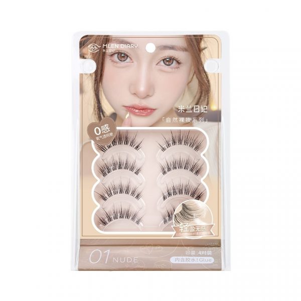 «Млэн Дэйри Стрипс Лэш Нэйд Макайп Сериал 4 пары 01 нюд» - Mlen Diary Strips Lashes Naked Makeup Series 4Pairs 01 Nude