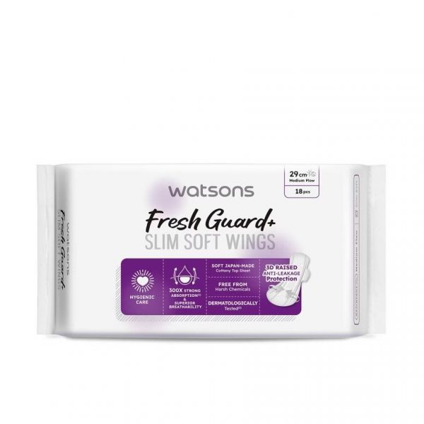 Watsons Fresh Guard+ Тонкие мягкие крылышки 29 см 18 шт. - Watsons Fresh Guard+ Slim Soft Wings 29cm 18pcs.