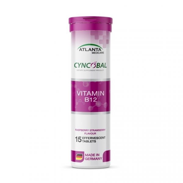 Атланта Синкобал: Витамин В12 (Рaspberry Strawberry), 15 таблеток - Atlanta Cyncobal Vitamin B12 Raspberry Strawberry 15 Tablets