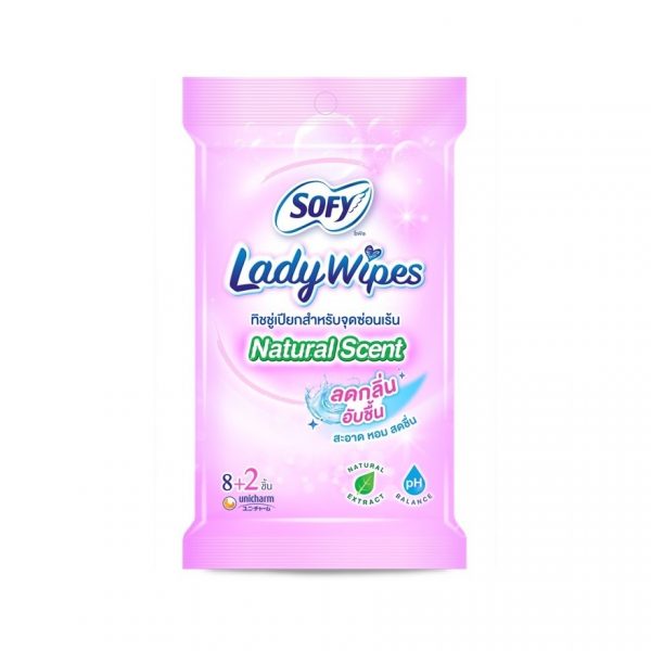 Sofy Lady Wipe Натуральный аромат 8+2. - Sofy Lady Wipe Natural Scent 8+2'S ทิชชู่เปียกสำหรับจุดซ่อนเร้น