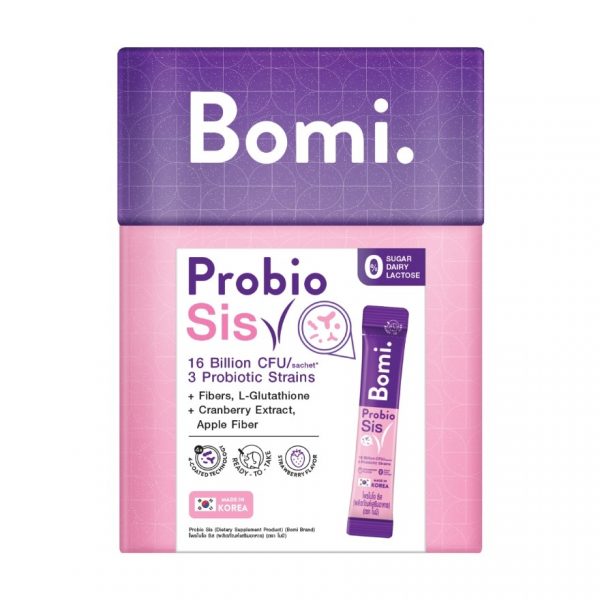 Bomi «Пробио Сис», 14 саше × 3 г., клубничный вкус - Bomi Probio Sis 14 sachets x 3 g. Strawberry Flavor