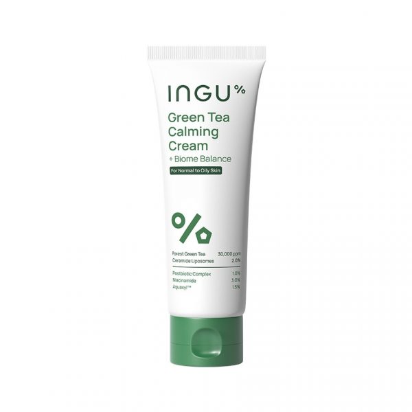 INGU Зелёный чай — Успокаивающий крем + Баланс микробиома, 50 мл - INGU Green Tea Calming Cream + Biome Balance 50 ml.