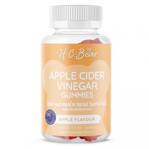 H.C Bear яблочный уксус в жевательных конфетах (гиммибс), 60 штук - H.C Bear Apple Cider Vinegar Gummies 60 Pieces