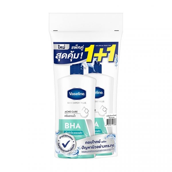 Гель для душа Skin Expert Plus Acne Care с вазелином, 400 мл, двойная упаковка. - Vaseline Body Wash Skin Expert Plus Acne Care 400 Ml.Twin Pack ครีมอาบน้ำ