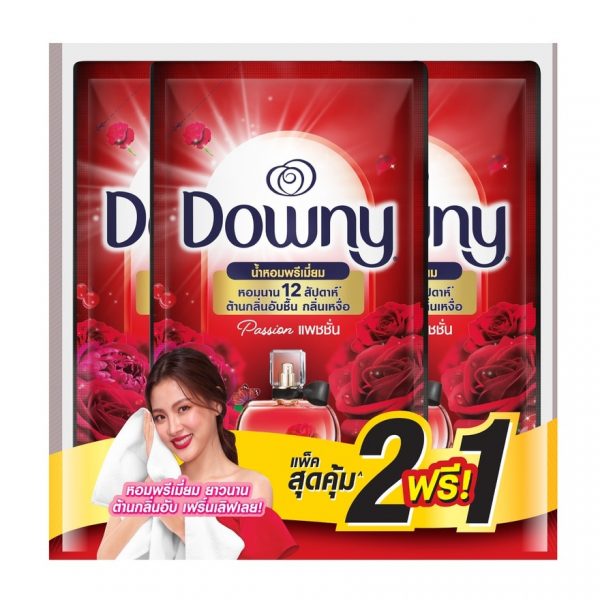Концентрированный кондиционер для белья Downy с ароматом страсти, сменная упаковка 470 мл (2+1) - Downy Concentrated Fabric Softener Passion Scent Refill 470 Ml.(2+1)