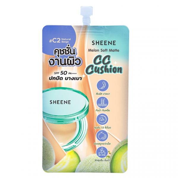 Матовый CC-кушон Sheene Melon Soft Matte 10 г. C2 Натуральный бежевый - Sheene Melon Soft Matte CC Cushion 10g. C2 Natural Beige