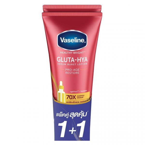 Vaseline Healthy Bright Gluta Hya Serum Burst Lotion Pro-Age Restore 290 мл, двойная упаковка - Vaseline Healthy Bright Gluta Hya Serum Burst Lotion Pro-Age Restore 290 Ml.Twin Pack