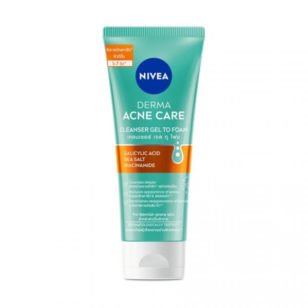 Nivea Derma Acne Care Очищающий гель-пенка 90 мл. - Nivea Derma Acne Care Cleanser Gel To Foam 90 Ml.