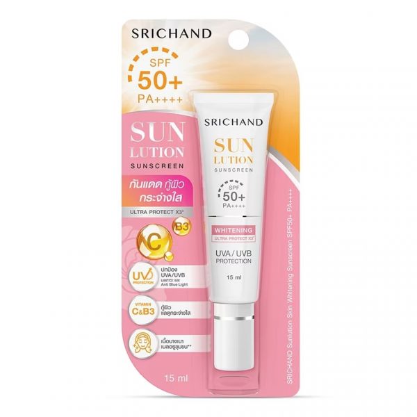 Солнцезащитный крем Srichand Sunlution Skin Whitening SPF50+ PA++++ 15มล. - Srichand Sunlution Skin Whitening Sunscreen SPF50+ PA++++ 15มล.