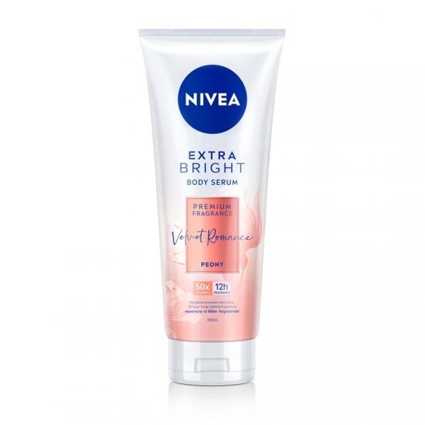 Nivea Extra Bright Сыворотка для тела Премиум Аромат Бархатный Романс Пион 320 мл. - Nivea Extra Bright Body Serum Premium Fragrance Velvet Romance Peony 320 Ml.