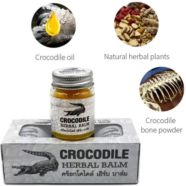 Тайский бальзам крокодиловый Crocodile Herbal Balm, 3 шт.  30 мл. Таиланд