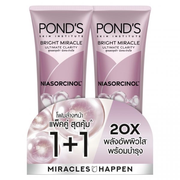 Пенка для умывания Pond'S Facial Foam Bright Miracle Ultimate Clarity Niasorcinol 85 г. Двойная упаковка - Pond'S Facial Foam Bright Miracle Ultimate Clarity Niasorcinol 85 G. Twin Pack