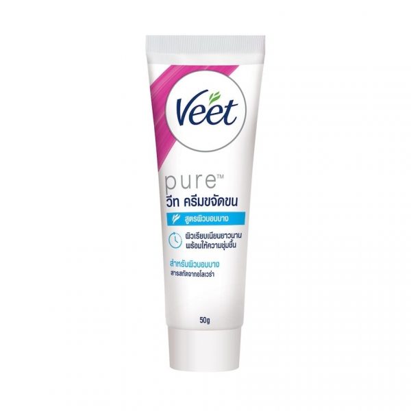 Крем для депиляции Veet Pure Aloe Vera для чувствительной кожи, 50 г. - Veet Hair Removal Cream Pure Aloe Vera Sensitive Skin 50 G. ครีมกำจัดขน แว๊กซ์ขน