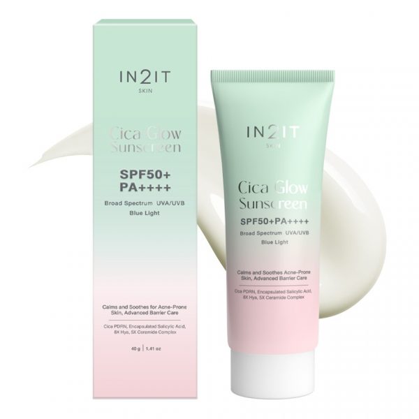 In2It Cica Glow Солнцезащитный крем SPF50+ PA++++ 40г. - In2It Cica Glow Sunscreen SPF50+ PA++++ 40g.