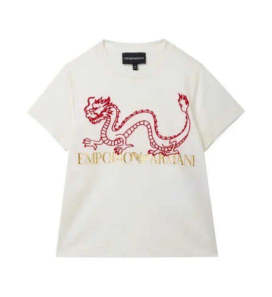 EMPORIO ARMANI Boy T-shirt Short Sleeves Dragon Printed. 100% оригинал