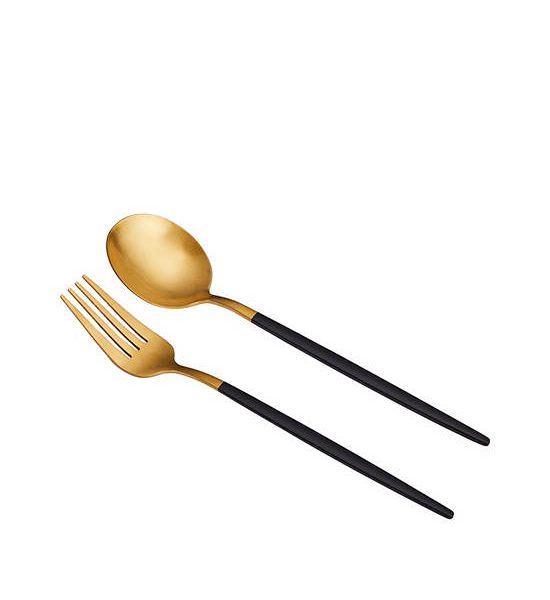 CENTRAL HOME Set Of Spoon & Fork Koreana Goldblack Stainless 18/0 1 Pair Multi-Color. 100% оригинал