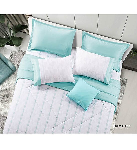 SANTAS Bridge Art Bed Sheet Set 10 Pcs. (3087) Light Green. 100% оригинал
