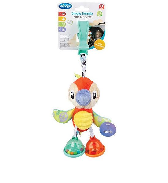 PLAYGRO Plush Dingly Dangly Mio Macaw Multi-Color. 100% оригинал