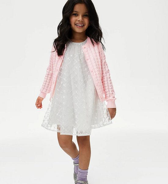 MARKS & SPENCER KIDS Girl Toddler Cardigan Pure Cotton Pointelle. 100% оригинал