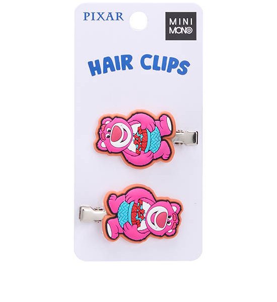 MINI MONO Unisex Hair Clip Lotso Pattern 1x4.5 cm Hot Pink. 100% оригинал