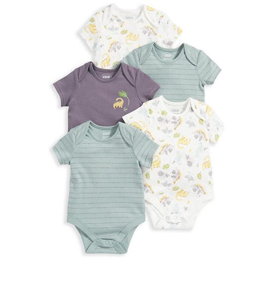 MAMAS & PAPAS Boy Infant Bodysuits Set Dinosaur 5 pcs Multi-Color. 100% оригинал